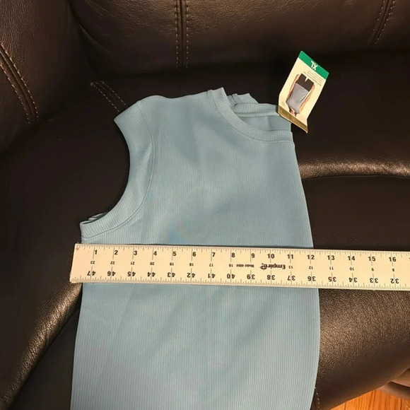 Mondetta Ladies' Soft Ribbed Short Sleeve Active Top, Adriatic Blue X-Large NWOT - Picture 9 of 11